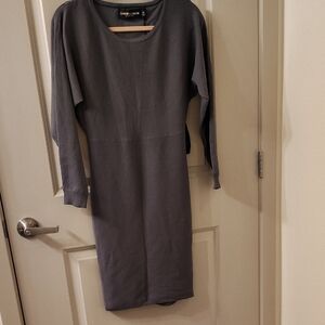 New York & Company Gabrielle Union Collection Charcoal Long Sleeve Dress